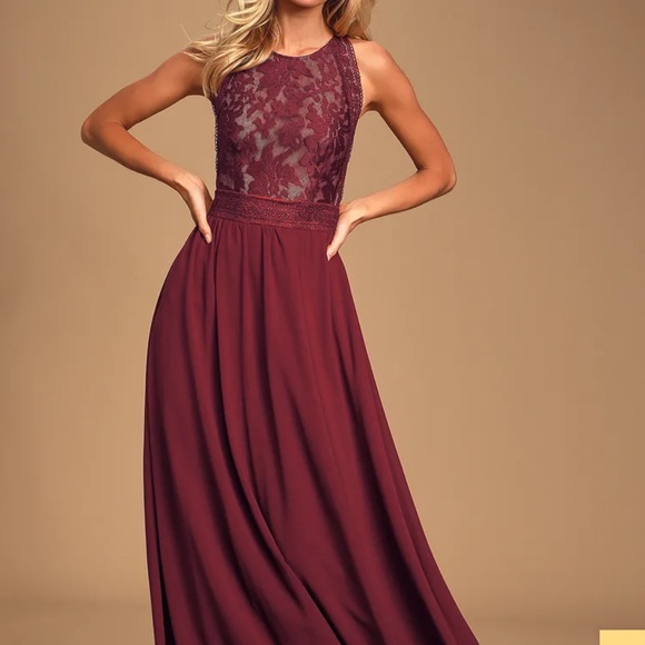 Lulu’s Forever and Always Burgundy Lace Maxi Dress - Picture 7 of 13